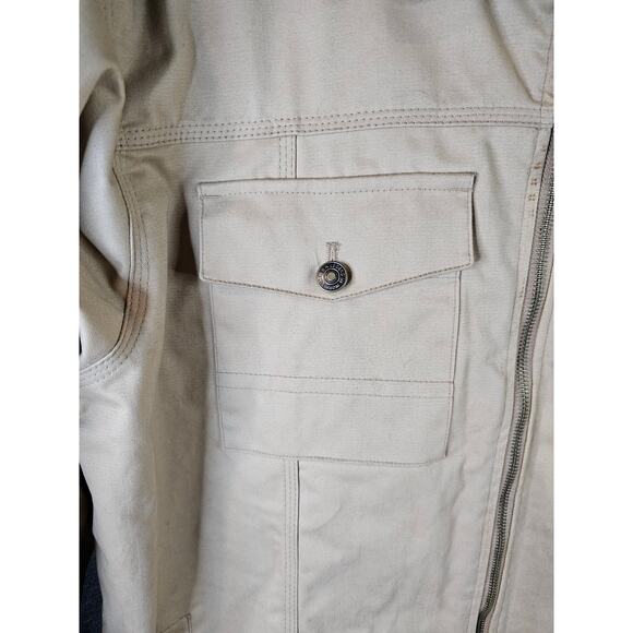 NWT Vtg Y2K Dickies Men Tan Sherpa Lined Canvas Work Jacket Insulated Full Zip L - Picture 2 of 12